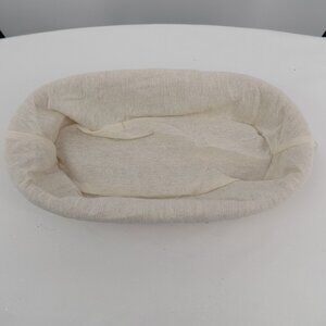 Ashland Brown Oval Woven Bread Basket Italian Kitchen Cloth Lined Rattan New